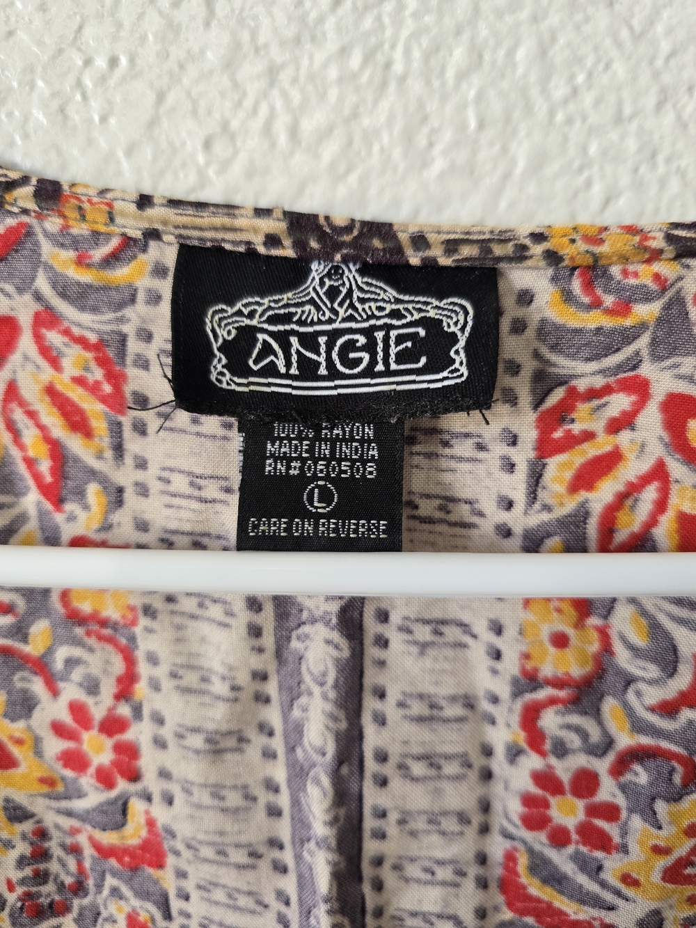 Angie Kimono Women's Open Front Accent Top Boho Rayon Large - Picture 8 of 8